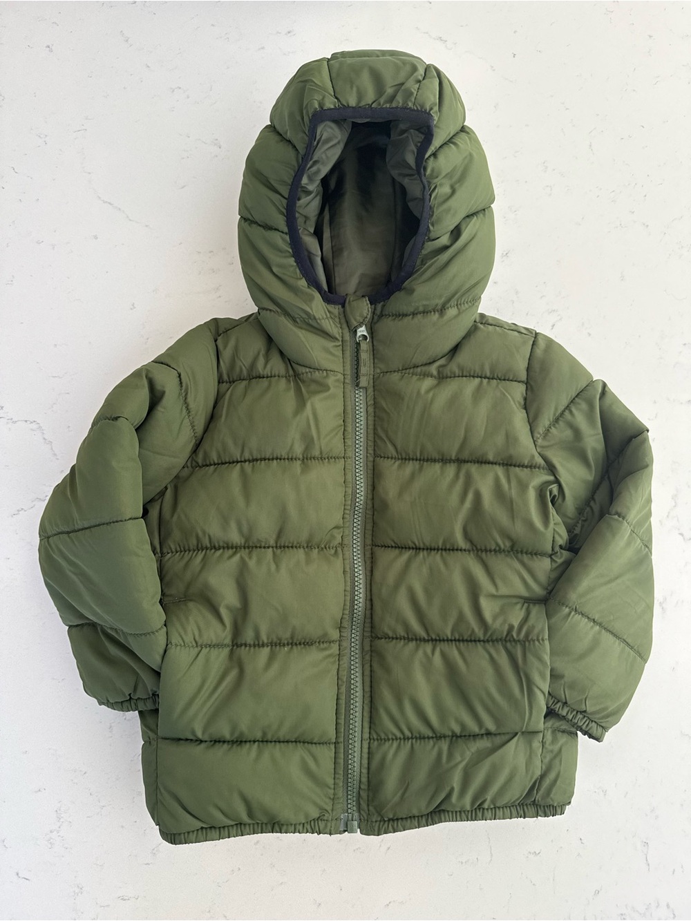 The Children's Place Olive Green Hooded Puffer Jacket